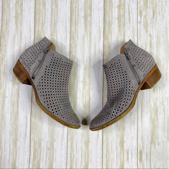 Lucky Brand Gray Perforated Bayley Ankle Booties - Picture 1 of 7